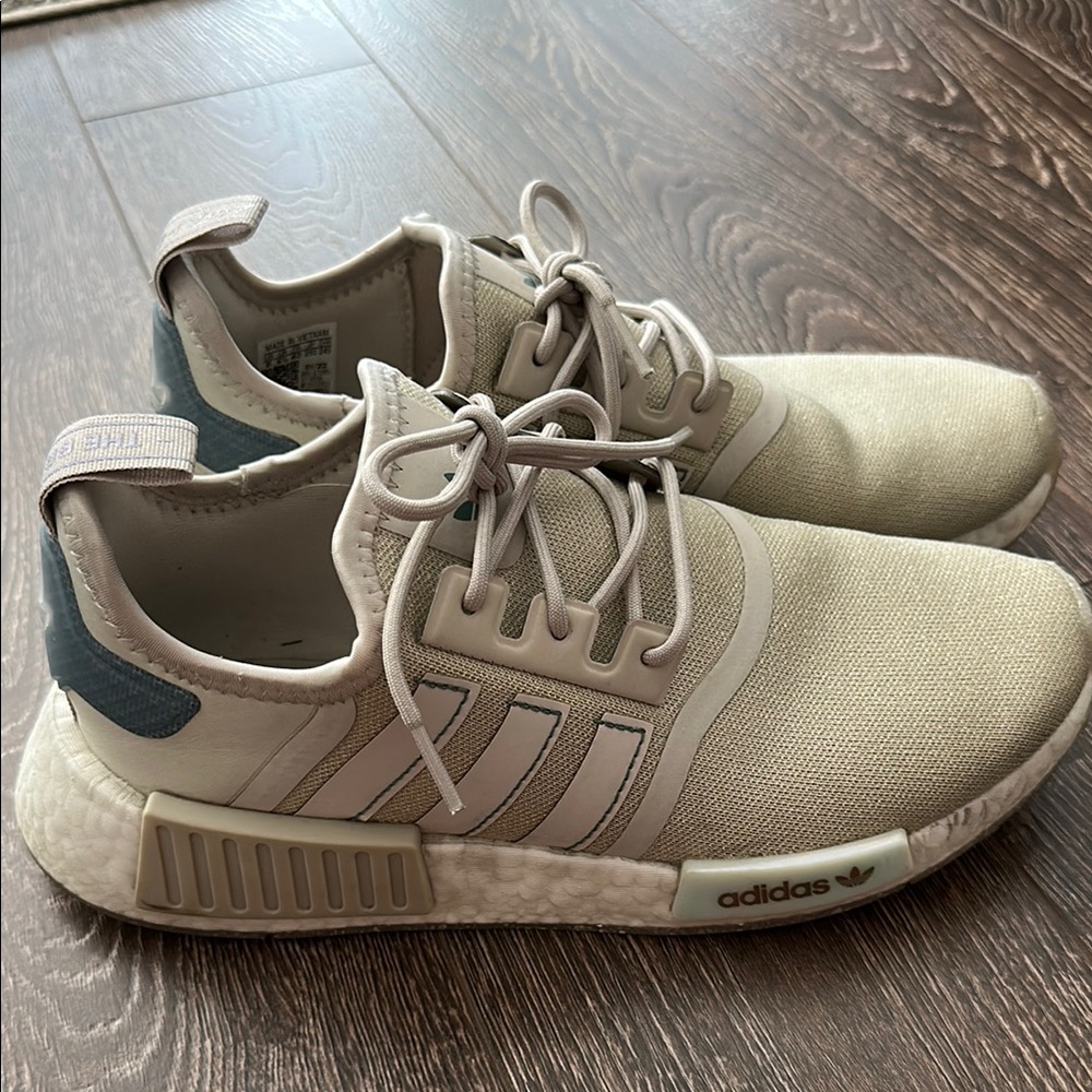 Adidas NMD R1 Sneakers in Cream and Gray